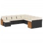 vidaXL Set de sofás de jardín 11 pzas y cojines ratán sintético negro vidaXL Set de sofás de jardín 11 pzas y cojines ratán sintético negro
