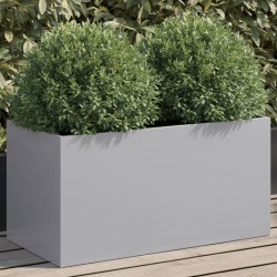 vidaXL Jardinera de acero galvanizado plateado 62x30x29 cm