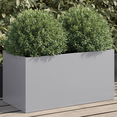 vidaXL Jardinera de acero galvanizado plateado 62x30x29 cm
