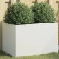 vidaXL Jardinera de acero laminado en frío blanco 62x40x39 cm