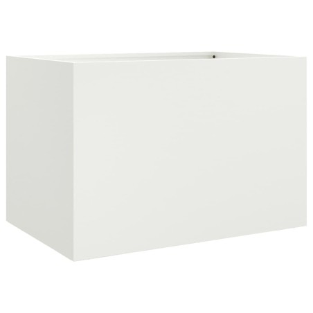 vidaXL Jardinera de acero laminado en frío blanco 62x40x39 cm