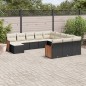 vidaXL Set de sofás de jardín 12 piezas cojines ratán sintético negro vidaXL Set de sofás de jardín 12 piezas cojines ratán sintético negro