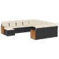 vidaXL Set de sofás de jardín 12 piezas cojines ratán sintético negro vidaXL Set de sofás de jardín 12 piezas cojines ratán sintético negro