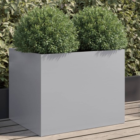 vidaXL Jardinera de acero galvanizado plateado 62x47x46 cm