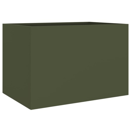 vidaXL Jardinera de acero laminado en frío verde oliva 62x47x46 cm