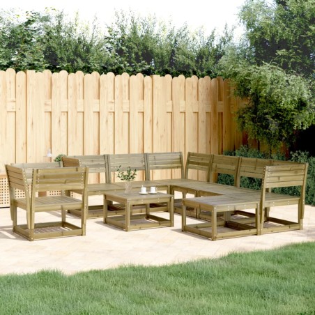 vidaXL Juego de muebles de jardín 8 pzas madera de pino impregnada
