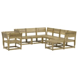 vidaXL Juego de muebles de jardín 8 pzas madera de pino impregnada