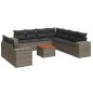 vidaXL Set de sofás de jardín 10 pzas con cojines ratán sintético gris vidaXL Set de sofás de jardín 10 pzas con cojines ratán sintético gris