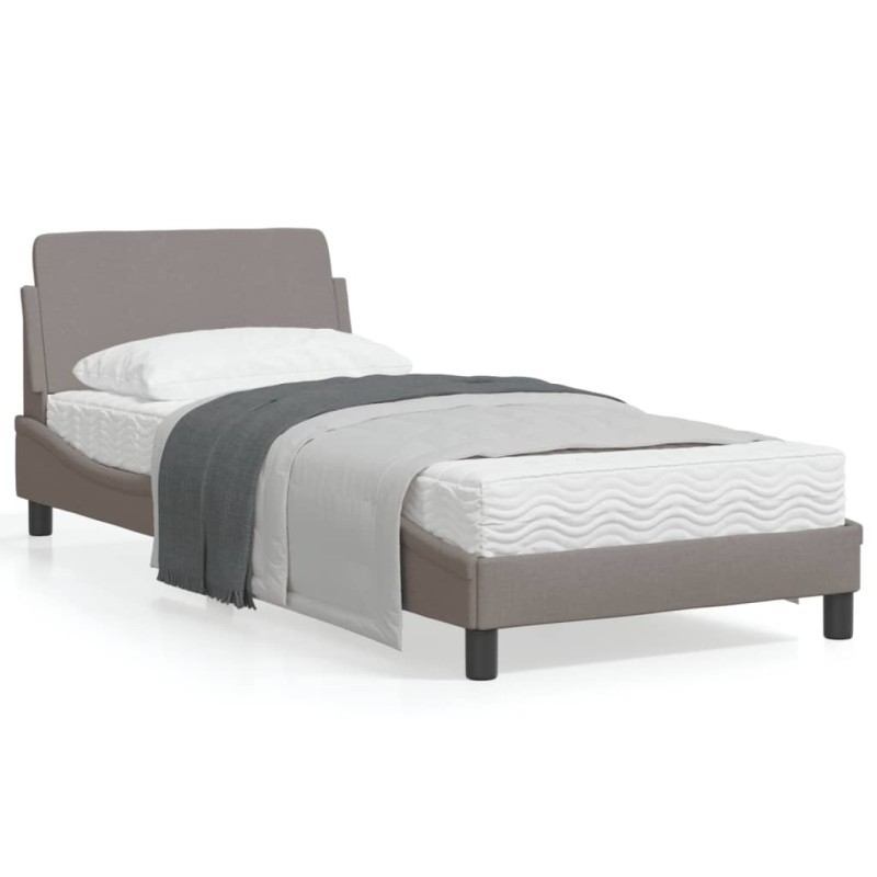 vidaXL Estructura de cama con cabecero de tela gris taupe 90x200 cm vidaXL Estructura de cama con cabecero de tela gris taupe 90x200 cm