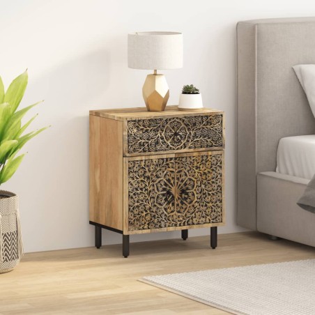 vidaXL Mesita de noche madera maciza de mango 50x33x60 cm
