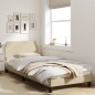 vidaXL Estructura de cama con cabecero de tela color crema 80x200 cm vidaXL Estructura de cama con cabecero de tela color crema 80x200 cm