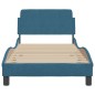 vidaXL Estructura de cama con cabecero terciopelo azul 90x200 cm vidaXL Estructura de cama con cabecero terciopelo azul 90x200 cm