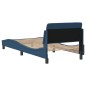 vidaXL Estructura de cama con cabecero de tela azul 90x190 cm vidaXL Estructura de cama con cabecero de tela azul 90x190 cm