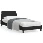 vidaXL Estructura de cama con cabecero de tela negro 90x190 cm vidaXL Estructura de cama con cabecero de tela negro 90x190 cm