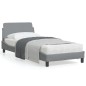vidaXL Estructura de cama con cabecero de tela gris claro 90x190 cm vidaXL Estructura de cama con cabecero de tela gris claro 90x190 cm