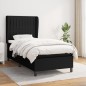 vidaXL Cama box spring con colchón tela negro 80x200 cm vidaXL Cama box spring con colchón tela negro 80x200 cm