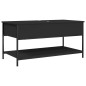 vidaXL Mesa de centro madera de ingeniería y metal negro 100x50x50 cm vidaXL Mesa de centro madera de ingeniería y metal negro 100x50x50 cm