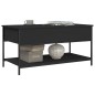 vidaXL Mesa de centro madera de ingeniería y metal negro 100x50x50 cm vidaXL Mesa de centro madera de ingeniería y metal negro 100x50x50 cm