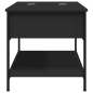 vidaXL Mesa de centro madera de ingeniería y metal negro 100x50x50 cm vidaXL Mesa de centro madera de ingeniería y metal negro 100x50x50 cm