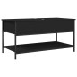 vidaXL Mesa de centro madera de ingeniería y metal negro 100x50x50 cm vidaXL Mesa de centro madera de ingeniería y metal negro 100x50x50 cm