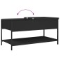 vidaXL Mesa de centro madera de ingeniería y metal negro 100x50x50 cm vidaXL Mesa de centro madera de ingeniería y metal negro 100x50x50 cm