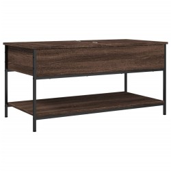 vidaXL Mesa de centro madera ingeniería metal marrón 100x50x50 cm