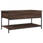 vidaXL Mesa de centro madera ingeniería metal marrón 100x50x50 cm vidaXL Mesa de centro madera ingeniería metal marrón 100x50x50 cm