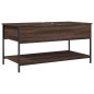 vidaXL Mesa de centro madera ingeniería metal marrón 100x50x50 cm vidaXL Mesa de centro madera ingeniería metal marrón 100x50x50 cm