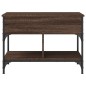 vidaXL Mesa de centro madera ingeniería metal marrón roble 70x50x50 cm vidaXL Mesa de centro madera ingeniería metal marrón roble 70x50x50 cm