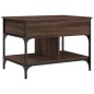 vidaXL Mesa de centro madera ingeniería metal marrón roble 70x50x50 cm vidaXL Mesa de centro madera ingeniería metal marrón roble 70x50x50 cm