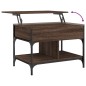 vidaXL Mesa de centro madera ingeniería metal marrón roble 70x50x50 cm vidaXL Mesa de centro madera ingeniería metal marrón roble 70x50x50 cm