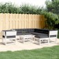 vidaXL Set muebles jardín con cojines 8 pzas madera maciza pino blanco vidaXL Set muebles jardín con cojines 8 pzas madera maciza pino blanco