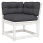 vidaXL Set muebles jardín con cojines 8 pzas madera maciza pino blanco vidaXL Set muebles jardín con cojines 8 pzas madera maciza pino blanco