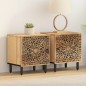 vidaXL Mesitas de noche 2 uds madera maciza de mango 40x33x46 cm vidaXL Mesitas de noche 2 uds madera maciza de mango 40x33x46 cm