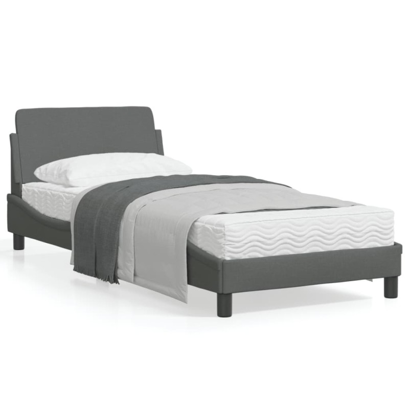 vidaXL Estructura de cama con cabecero de tela gris oscuro 80x200 cm vidaXL Estructura de cama con cabecero de tela gris oscuro 80x200 cm
