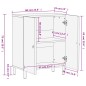 vidaXL Armario auxiliar madera maciza de mango 60x33x75 cm vidaXL Armario auxiliar madera maciza de mango 60x33x75 cm