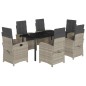 vidaXL Set comedor jardín 7 pzas y cojines ratán sintético gris claro vidaXL Set comedor jardín 7 pzas y cojines ratán sintético gris claro