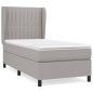 vidaXL Cama box spring con colchón tela gris claro 90x200 cm vidaXL Cama box spring con colchón tela gris claro 90x200 cm