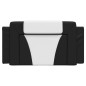 vidaXL Cabecero de cama acolchado cuero sintético negro blanco 100 cm vidaXL Cabecero de cama acolchado cuero sintético negro blanco 100 cm