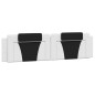 vidaXL Cabecero de cama acolchado cuero sintético blanco negro 200 cm vidaXL Cabecero de cama acolchado cuero sintético blanco negro 200 cm
