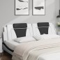 vidaXL Cabecero de cama acolchado cuero sintético blanco negro 200 cm vidaXL Cabecero de cama acolchado cuero sintético blanco negro 200 cm
