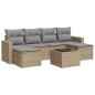 vidaXL Set sofás de jardín 7 piezas y cojines ratán sintético beige vidaXL Set sofás de jardín 7 piezas y cojines ratán sintético beige