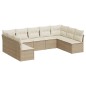 vidaXL Set de sofás de jardín 9 pzas con cojines ratán sintético beige vidaXL Set de sofás de jardín 9 pzas con cojines ratán sintético beige