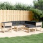 vidaXL Muebles de jardín 8 pzas y cojines madera maciza pino vidaXL Muebles de jardín 8 pzas y cojines madera maciza pino