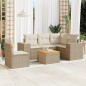 vidaXL Juego de sofás jardín con cojines 6 pzas ratán sintético beige vidaXL Juego de sofás jardín con cojines 6 pzas ratán sintético beige
