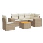 vidaXL Juego de sofás jardín con cojines 6 pzas ratán sintético beige vidaXL Juego de sofás jardín con cojines 6 pzas ratán sintético beige