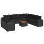 vidaXL Set de sofás de jardín 11 pzas y cojines ratán sintético negro vidaXL Set de sofás de jardín 11 pzas y cojines ratán sintético negro