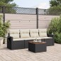 vidaXL Set de muebles de jardín 5 pzas y cojines ratán sintético negro vidaXL Set de muebles de jardín 5 pzas y cojines ratán sintético negro