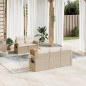 vidaXL Juego de sofás jardín con cojines 6 pzas ratán sintético beige vidaXL Juego de sofás jardín con cojines 6 pzas ratán sintético beige