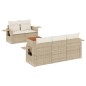 vidaXL Juego de sofás jardín con cojines 6 pzas ratán sintético beige vidaXL Juego de sofás jardín con cojines 6 pzas ratán sintético beige